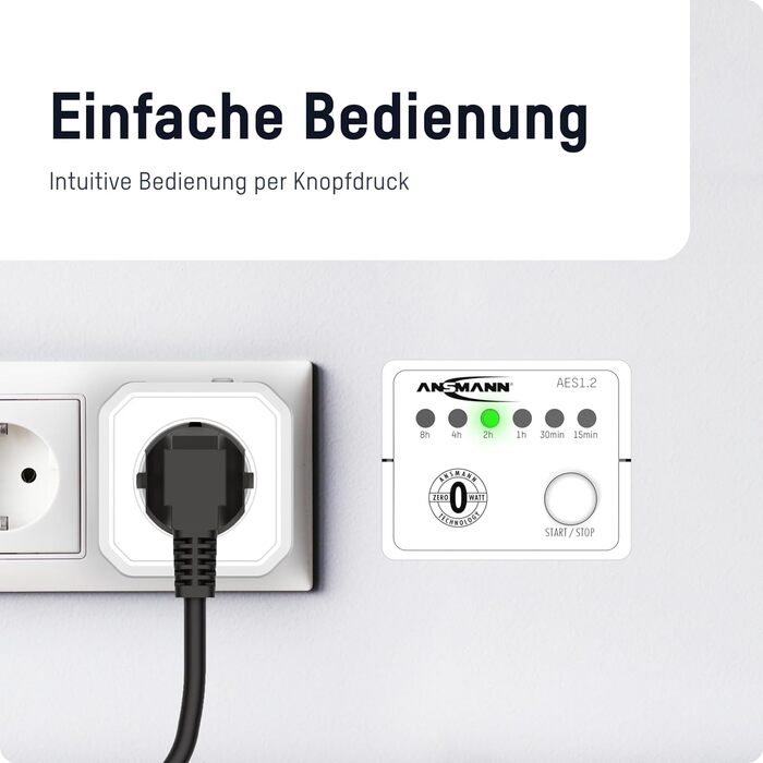 Розетка з таймером ANSMANN - перемикається, компактна енергозберігаюча розетка з таймером зворотного відліку для приміщень, новорічна прикраса, без споживання в режимі очікування, біла, 2500 Вт