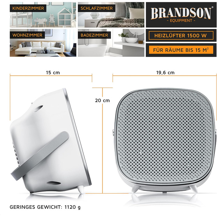 Енергозберігаючий, тихий електричний керамічний обігрівач - Електричний обігрівач з 2 режимами нагріву - Захист від перегріву - Термостат - Ванна кімната, спальня, вітальня - GS безпека A Білий