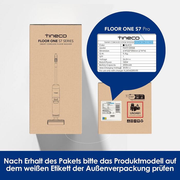 Акумуляторний миючий пилосос Tineco Floor One S7 Pro восо-сухий прибирання, 40 хв роботи, центрифужне сушіння, двостороннє очищення країв, Smart-сенсор, подовжений термін служби батареї, самоочищення, підходить для шерсті тварин
