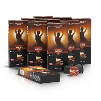 Кавові капсули Martello CREMA GUSTO — 100 шт. (10x10), 6 г, UTZ-сертифікат, для кавоварок Martello
