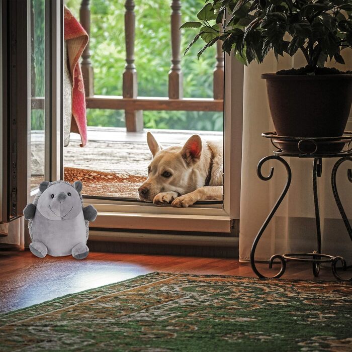 Їжачок Relaxdays, тканинний, для підлоги, всередині, декоративний обмежувач дверей у вигляді тварини, висота 19,5 см, м'який, важк