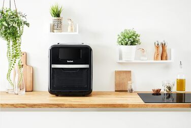 Аерофритюрниця Tefal FW5018 Easy Fry & Grill 9-в-1 11 літрів на 6 порцій 7 Аксесуари 8 програм Онлайн рецепти Здорова фритюрниця без олії Швидко та енергозберігаючі чорний Easy Fry Духовка та гриль 11 л