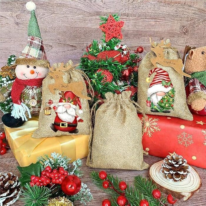 Різдвяний календар ельфів 12 джутових мішечків Generisch