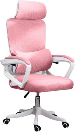 Ергономічне крісло з поперековою опорою Ергономічне крісло, поперекова опора, багатофункціональне крісло, домашнє навчання, комп&39ютерні ігри Сітчасте крісло з високою спинкою (РОЖЕВЕ) Рожеве
