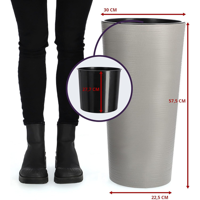 Квітковий горщик KADAX з дерев'яною стружкою, елегантне кашпо зі знімною вставкою, захист квіткового горщика для офісу, квітковий