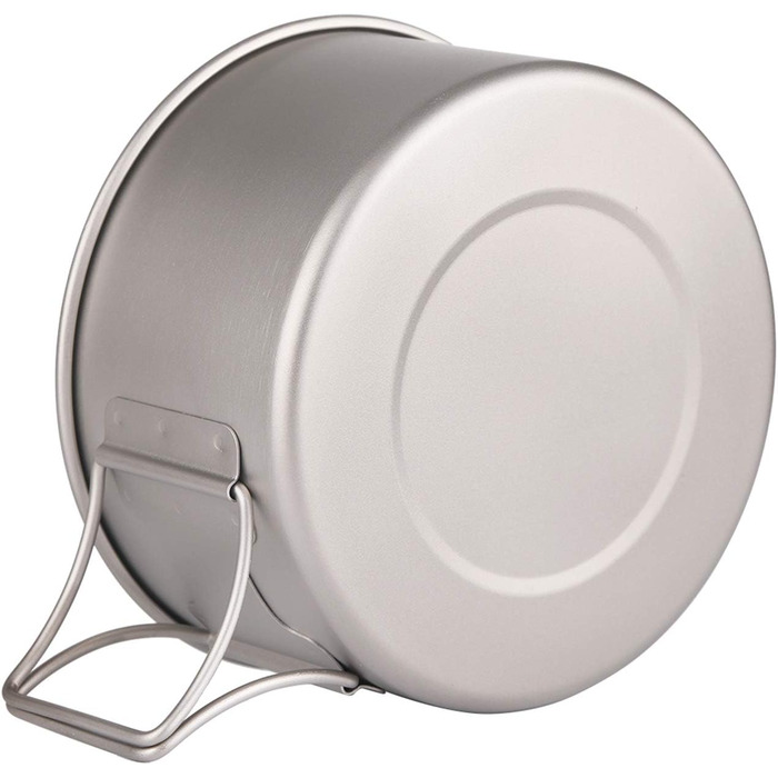 Титанова миска/каструля зі складною ручкою, одностінна титанова миска для приготування їжі зі складною ручкою для використання на свіжому повітрі, кемпінгу, походів, пікніків (550 мл)