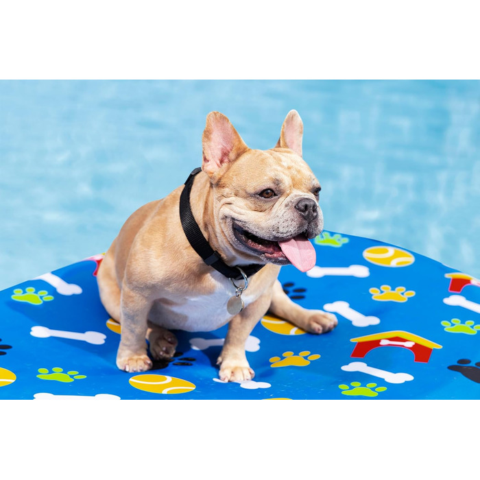 Надувний матрац для домашніх тварин Bestway Paw Print, 142 x 95 x 17 см, вантажопідйомність 45 кг, міцний ПВХ, знімний тканинний чохол, запобіжний клапан, латка для ремонту в комплекті