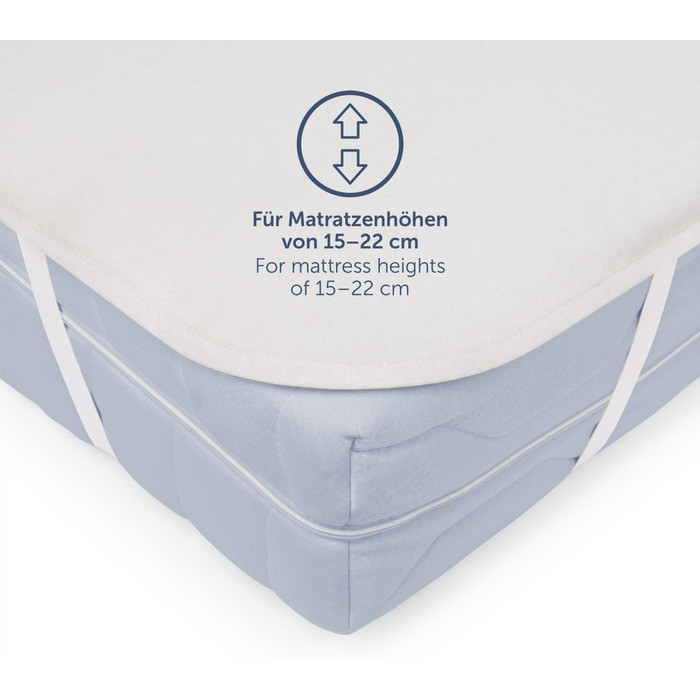 Наматрацник Blumtal Premium Molton 160x200 см 100 бавовна - сертифікований Oeko-Tex. Наматрацник Molton 160x200 см - Наматрацник 160x200 - Безшумний та повітропроникний - Підкладка під матрац 160x200 160 x 200 см - Білий