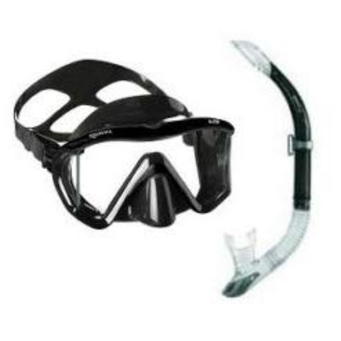 Маска для дайвінгу Mares i3 з однією лінзою та комплектом трубки Mares Sailor (чорна)