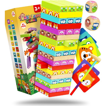 Іграшки Pourbibibi для хлопчиків і дівчаток від 3 4 5 років дерев&39яна іграшка хитка вежа Настільна гра для дітей та сім&39ї Наст
