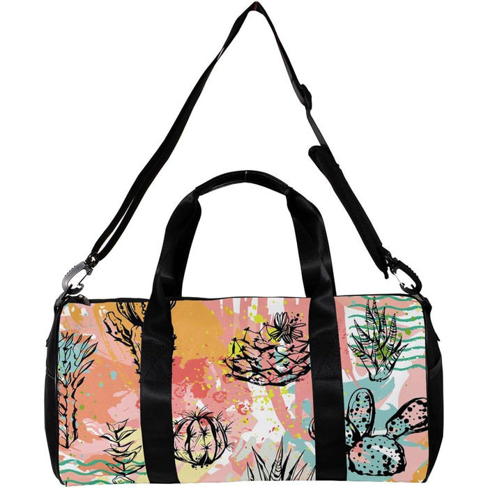 Спортивна сумка, маленька дорожня сумка, сумка для йоги, тропічні рослини, барвистий кактус, сумка для фітнесу на відкритому повітрі, сумка-шопер