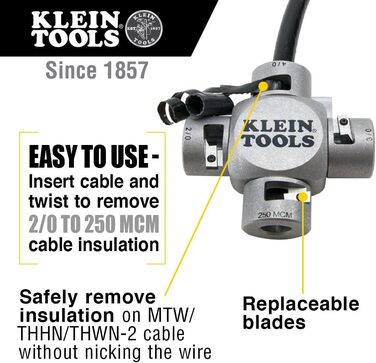 Стрипер для кабелів Klein Tools 21051 (2/0-250 MCM)