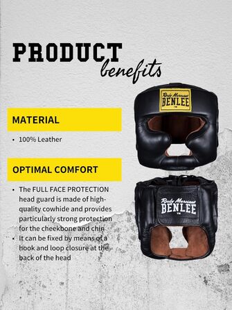 Шкіряний захисний чохол BENLEE, повний захист обличчя, розмір L-XL