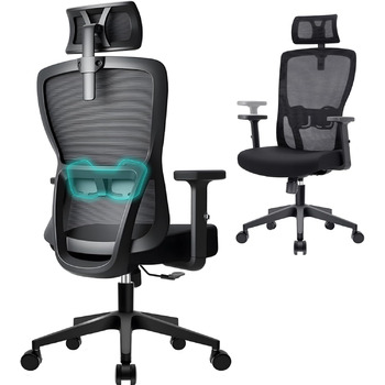 Ергономічне офісне крісло Storeo Imp, XL, до 150 кг, сітка, чорне