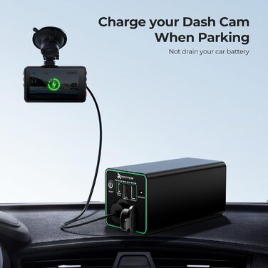 Портативний зарядний пристрій RoyPow Power Bank із штекером для прикурювача 30 Вт PD, USB-C та портом 12 В постійного струму для відеореєстратора, автомобільних пристроїв, ноутбука, MacBook Air, астрофотографії, iPhone, компресорного холодильника (оновлен