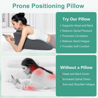 Клиноподібна подушка з піни з ефектом пам&39яті, подушка для читання для узголів&39я ліжка, подушка для ліжка для сидіння, ергономічна підтримка при болях у спині, для сну на животі, ідеально підходить для масажу, поперекова подушка зі знімним чохлом, тем