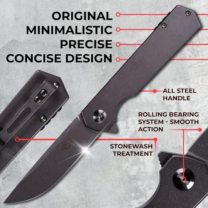 Складаний ніж Лезо зі сталі D2 Рукоятка з кліпсою Гострий одноручний ніж з піхвами і шарикопідшипником Кемпінг Полювання Риболовля