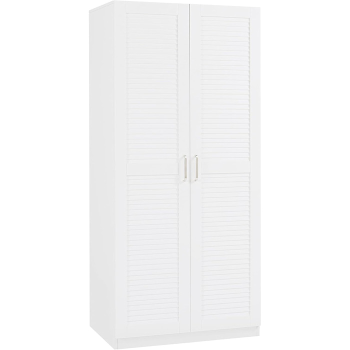 Шафа Finning з 2 дверима, 176 x 80 x 52 см, з 1 рейкою для одягу та 1 верхнім відділенням, біла, ширина 80 см, 1 полиця