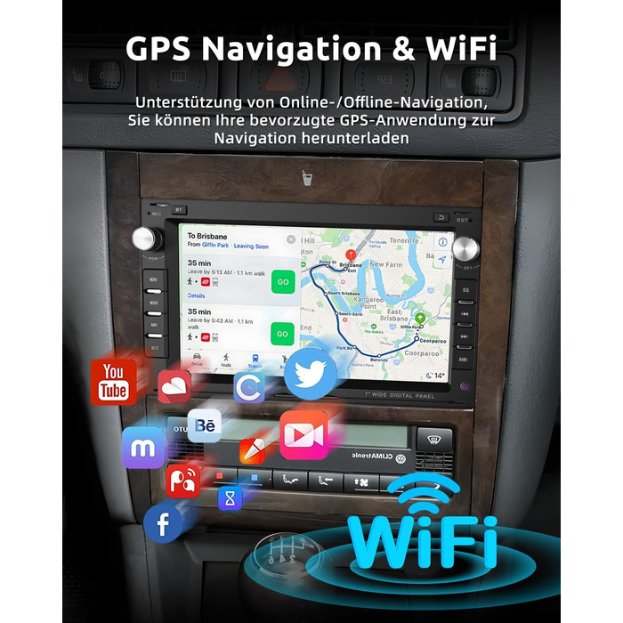 Автомобільне радіо ESSGOO Wireless Carplay та Android 264G Android 14 для VW VW Polo MK3/4 9N Golf 4 Passat B5 T5 Seat Skoda, 7-дюймовий сенсорний екран з Bluetooth FM RDS GPS WiFi