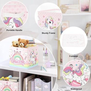 Коробка для зберігання 3 шт. и єдиноріг веселковий кошик для зберігання дітей складаний хмара зірка куб органайзер для іграшок, книг та одягу, макаронів, 30