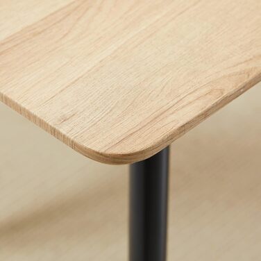 Обідній стіл HOMCOM, Кухонний стіл, Обідній стіл для 4 осіб, Стіл для вітальні з імітацією дерева, Сталеві ніжки, 140 x 80 x 76 см, Натуральний колір