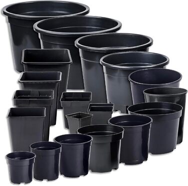 Горщик для рослин 11 L чорний 25x25x26 см Горщик для квітів Кашпо Горщики для рослин, 20 шт.