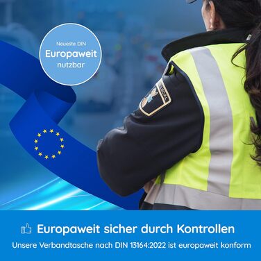 Автомобільна аптечка 2024 ДІЙСНА ДЛЯ ЄВРОПИ згідно StVZO чинний DIN 131642022 СЕРТИФІКОВАНИЙ вкл. 2 медичні маски для обличчя апте