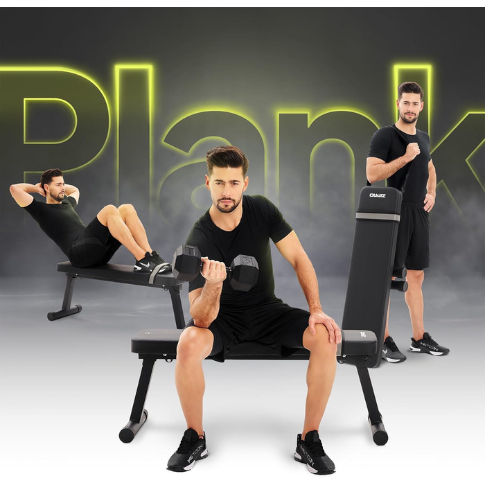 Складана лава ZIPRO Plank, тренувальна лава, фітнес-лава складна лава для жиму лежачи та присідань для домашнього використання компактна лава/лава для жиму лежачи, вантажопідйомність 230 кг з ремінцем для ніг