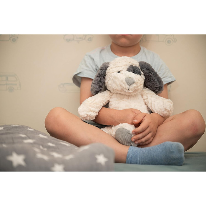 М'яка іграшка Mollis Собака 36 см, біл-сірий