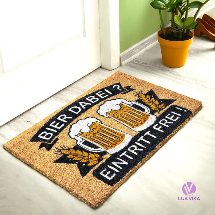 Кокосовий килимок для дверей - Забавний дизайн з пивом - 40x70 см - Килимок для дверей для приміщень та вулиці - Килимок для передніх дверей - Килимок для вулиці - Килимки для дверей - Кокосовий килимок для дверей