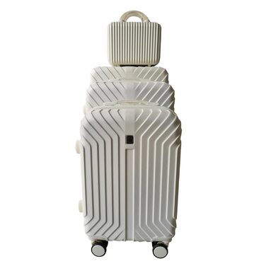 Набір валіз Mabell 4 шт., жорсткий корпус, на колесах, телескопічна ручка, кодовий замок, білий колір, колекція NTK