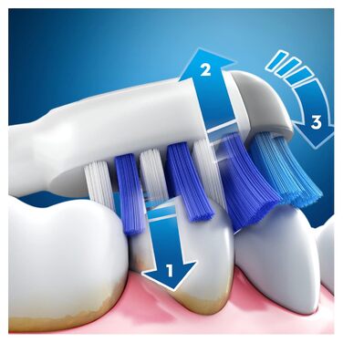 Насадка для електричної зубної щітки Oral-B Trizone, 4 шт. и, засіб для видалення нальоту, 3 зони щетини для глибокого очищення, біла