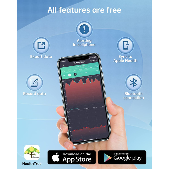 Пульсоксиметр Дитячий вимірювач насичення киснем Палець з APP, HOLFENRY Монітор кисню в крові Пальцевий оксиметр Палець Кисень Bluetooth для дітей і радіоняня SpO2, частота серцевих скорочень для дорослих і дітей