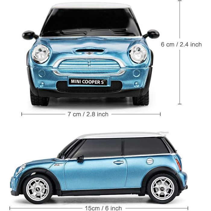 Автомобіль на радіокеруванні Mini Cooper 124 з дистанційним керуванням Електрична іграшка R/C - Blue від Rastar