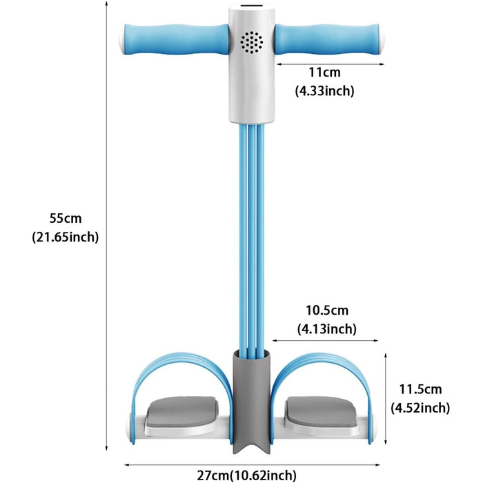Еспандер для педалей, натяжний трос для педалей розумне обладнання для сидіння з 6 трубками, зручні стрічки для педалей, для тренувальних педалей, еспандер синього кольору