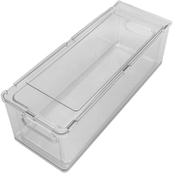 Штабелювана шухляда для зберігання, універсальне використання для ванної кімнати, спальні та офісу. Прозорий контейнер з кількома відділеннями для косметики, туалетного приладдя та іншого (3 літри).