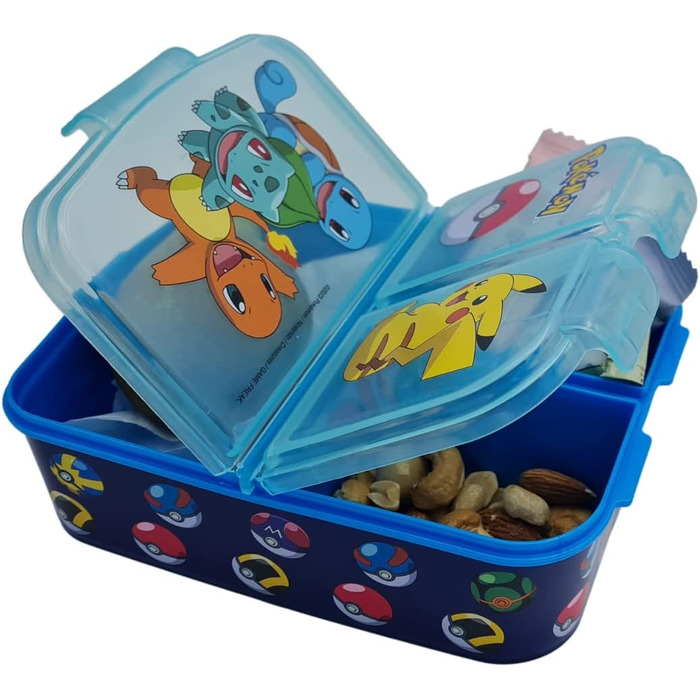 Ланчбокс Pokemon, контейнер для сніданків та перекусів, прямокутний, три відділення, 6x16x19 см