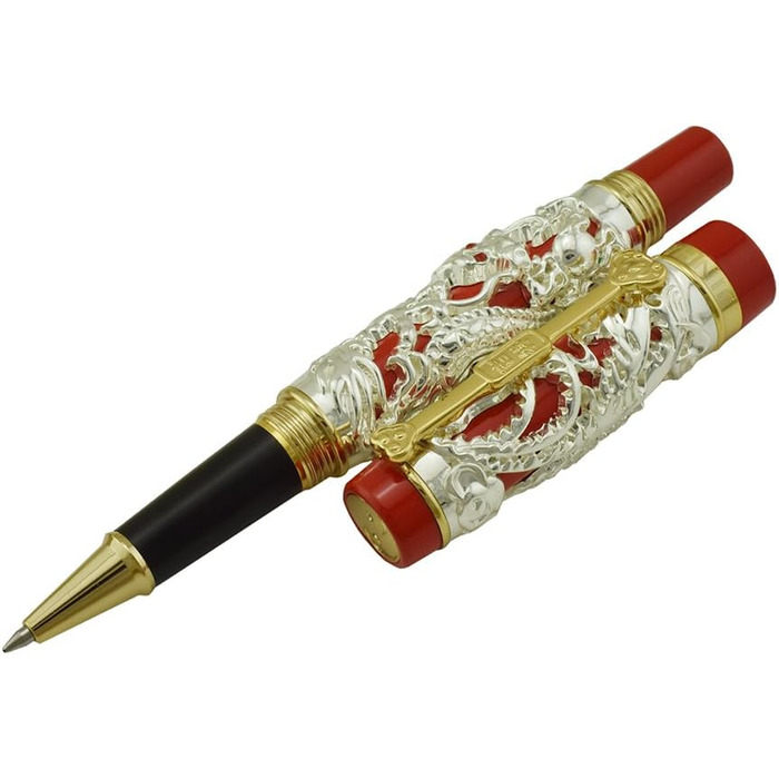 Кулькова ручка Jinhao Fountain Pen, гладка, Дракон і Фенікс, 3D і каліграфічна ручка, Кулькова ручка, Бізнес-подарунок, 0,5 мм, Чорна