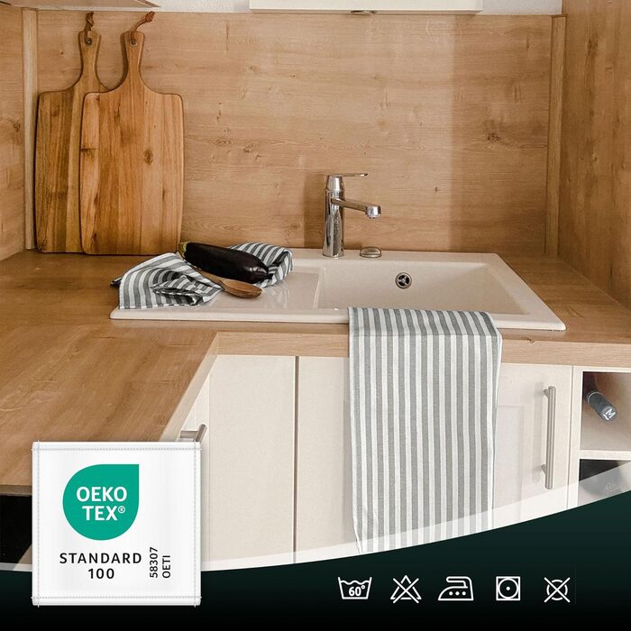 Набір ZOLLNER з 5 бавовняних чайних рушників розміром 50x70 см - добре поглинаючі та міцні кухонні рушники - можна прати при темпе