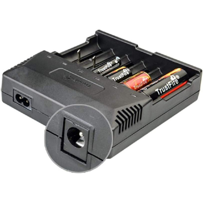 Універсальний зарядний пристрій TrustFire TR-012 - інтелектуальний зарядний пристрій з 6 зарядними відсіками для кількох акумуляторів, що перезаряджаються, літій-іонних акумуляторів 3.7V 18650 14500 18350 16340 10440