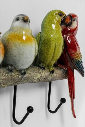 Вішалка Kare Design настінна Exotic Birds, різнокольорова, настінна, сталеві гачки, 5 гачків, 24x54x7 см (в/ш/г)