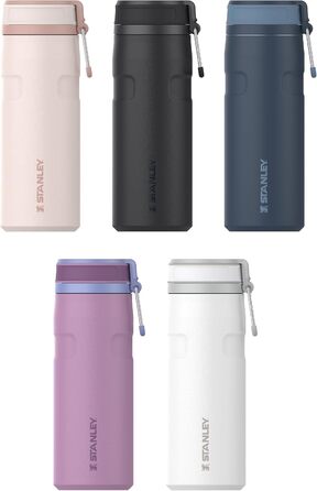 Пляшка Stanley IceFlow Twist Flip 0,47 л - Зберігає напої крижаними протягом 12 годин - 3 днів - Можна мити в посудомийній машині - Перероблена нержавіюча сталь - Без BPA - Двостінна вакуумна ізоляція - Рожевий кварц 470 мл
