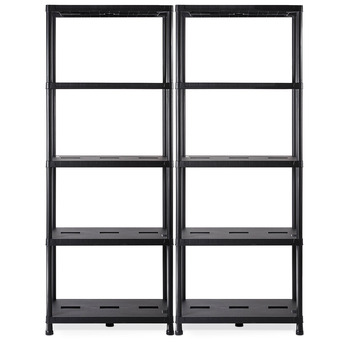 Полиця для зберігання, 71 x 35 x 180 (В) см, Безболтовий стелаж, Пластикова полиця, Посилена полиця 15 дюймів, Вантажопідйомність до 180 кг, 24 2 шт.