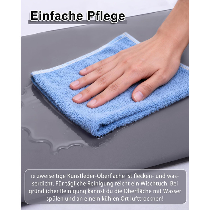 Водонепроникний килимок для собак на вулиці - 90x57 см, ліжко для собак середнього розміру зі штучної шкіри, легко чиститься, портативна подушка для собак, що економить місце, матрац для собак, який можна прати, для використання в приміщенні та подорожей,