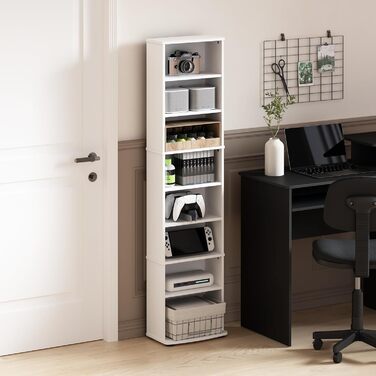 Компактна мультимедійна вежа для зберігання Furinno JAYA, біла