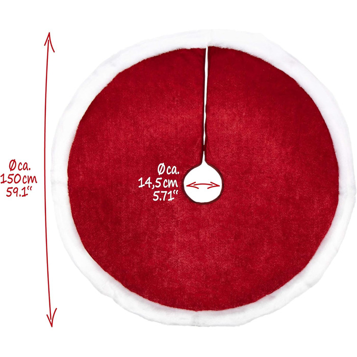 Преміум різдвяна спідниця для ялинки 150 см com-four