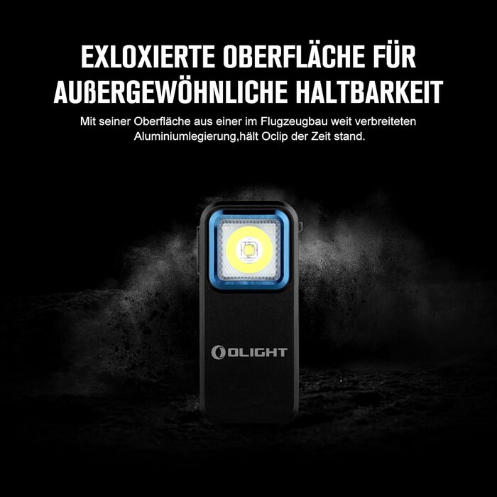 Міні-світлодіодний ліхтарик OLIGHT Oclip із червоним світлом, акумуляторний ліхтарик USB-C яскравістю 300 люмен, лампа-кліпса IPX5 і маленький миготливий ліхтар із захистом від падіння з висоти 1,5 м для бігунів у кемпінгу та попередження про безпеку.