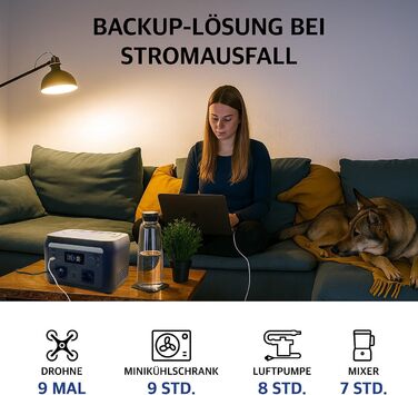 Аварійний акумулятор Revolt 230V Портативна електростанція та сонячний генератор 512 Втгод, ДБЖ, додаток, 600 Вт (акумуляторний блок, аварійне живлення 230 В)