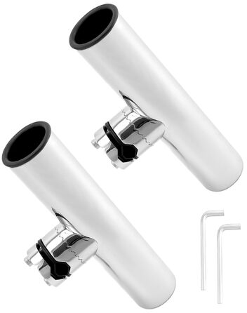 Тримачі для вудок QWORK, 2 шт., поворотні на 360 - нержавіюча сталь 304 - кріпляться до рейок 1925 мм - для риболовлі на човнах та яхтах