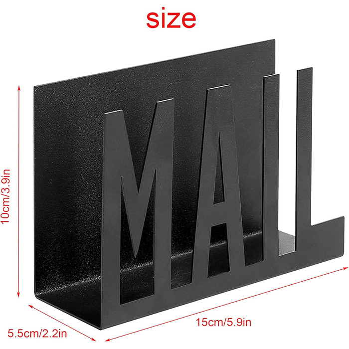 Металева підставка для листів Офісний лоток для документів Металевий декоративний лоток для листів Пошта Економія місця Легке використання Багатоцільовий письмовий стіл для документів, що не тьмяніє, Домашня школа (чорний)
